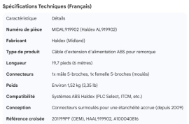 MIDLAND ABS EXTENSION POWER CABLE 18'