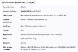 MIDLAND ABS CONNECTOR SERVICE KIT
