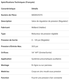 MIDLAND PRESSURE REGULATOR VALVE