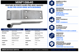 DOOR HINGE 2.75" 4-HOLE ALUMINUM W/BUSHINGS