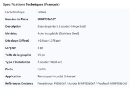 MINER HINGE BUTT SS 1.375" OFFSET 4"