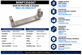 MINER HINGE BUTT SS 1.375" OFFSET 4"