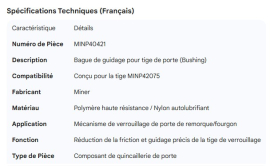 MINER DOOR ROD GUIDE BUSHING FOR MINP42075