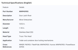 MINER DOOR HANDLE 13-1/2", HDG