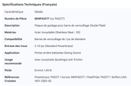 MINER DOOR ROD GUIDE PLATE SS