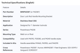 MINER DOOR ROD HANDLE BRACKET SS