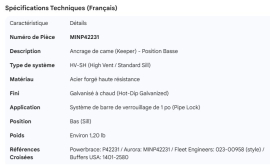 MINER DOOR ROD CAM KEEPER BOTTOM HV-SH