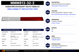 3M REFLECTIVE TAPE RED / WHITE (11/7) 2" X 150'