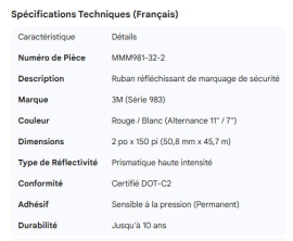 3M REFLECTIVE TAPE RED / WHITE (11/7) 2" X 150'