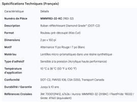 3M REFLECTIVE TAPE RED / WHITE (11/7) 2" X 150' KISS CUT