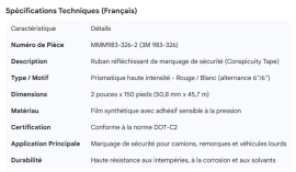 3M REFLECTIVE TAPE RED / WHITE (6/6) 2" X 150'