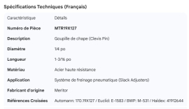 MERITOR CLEVIS PIN 1/4" X 1-3/16"