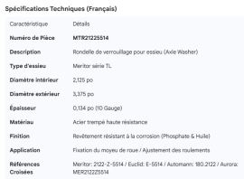 MERITOR TL AXLE WASHER