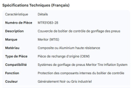 MERITOR TIRE INFLATION CONTROL BOX COVER