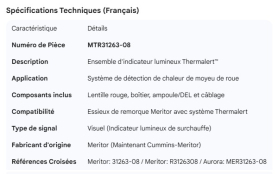 MERITOR THERMALERT LIGHT ASSEMBLY