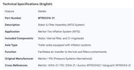MERITOR STATOR & FILTER