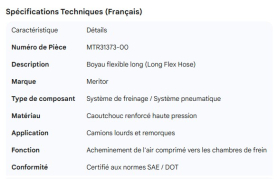MERITOR LONG FLEX HOSE