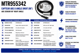 MERITOR - CAPTEUR ABS &Agrave; ANGLE DROIT (90&ordm;)