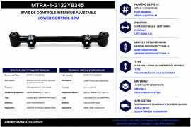 MERITOR LOWER CONTROL ARM ADJUSTABLE LH RHP-11