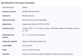 MERITOR PIVOT BOLT KIT RHP-11