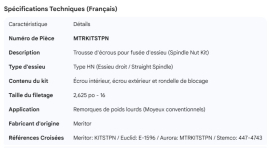 MERITOR SPINDLE NUT KIT