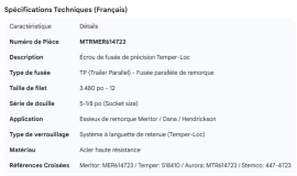 MERITOR SPINDLE NUT TEMPER LOC TP 518410/445