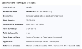 MERITOR SPINDLE NUT TEMPER LOC, TN/TQ, HN, HM212049/218248