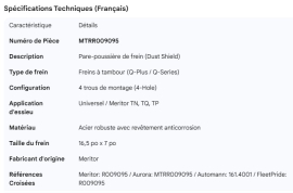 MERITOR DUSTSHIELD 4 HOLE