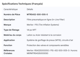 MERITOR IN LINE FILTER