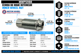 INNER NUT RH GRD8 FOR ALUMINUM WHEEL