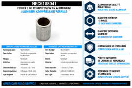 NEWCOURT ALUMINUM  COMPRESSION FERRULE 1/2" X 5/8"