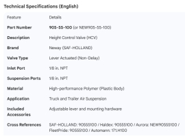 NEWAY HEIGHT CONTROL VALVE