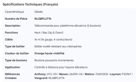 LIFTGATE REMOTE CONTROL UP & DOWN 16-4 CORD 2 BUTTONS