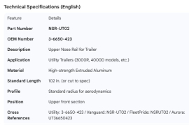 UTILITY NOSE RAIL 3-6650-423