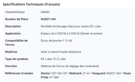 AXLE SPINDLE LOCK WASHER CLIP FOR EZ-LUBE 47-584