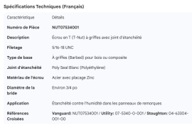 T-NUT 5/16-18 BARBED WHITE POLY SEAL