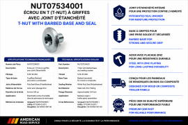 T-NUT 5/16-18 BARBED WHITE POLY SEAL