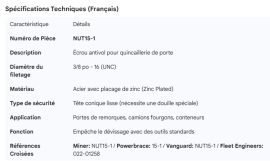 DOOR HARDWARE ANTI-THEFT NUT 3/8"