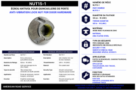 DOOR HARDWARE ANTI-THEFT NUT 3/8"