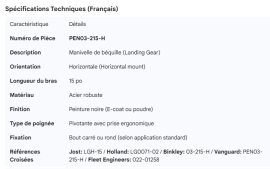 LANDING GEAR CRANK HANDLE 15" HORIZONTAL