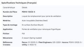 VENT DOOR REPLACEMENT LATCH STAINLESS STEEL