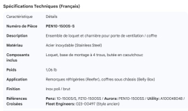 VENT DOOR LATCH AND HINGE SS