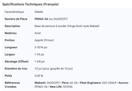 WABASH DOOR HINGE BUTT 3" 06300297