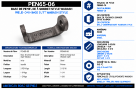 WABASH DOOR HINGE BUTT 3" 06300297