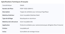 PENZ VENT DOOR SS REEFER ALUM SCREEN SS OUTER SKIN