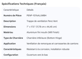 PENZ VENT DOOR MILL 7" X 17.5" BOTTOM HINGE