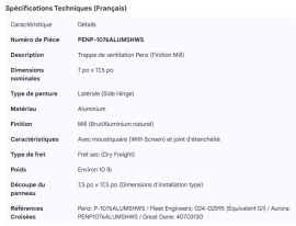 PENZ VENT DOOR MILL 7" X 17.5" SIDE HINGE