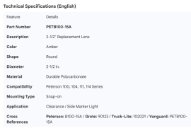 PETERSON LENS 2-1/2" AMBER