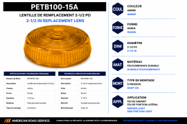 PETERSON LENS 2-1/2" AMBER