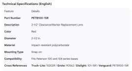 PETERSON LENS 2-1/2" RED